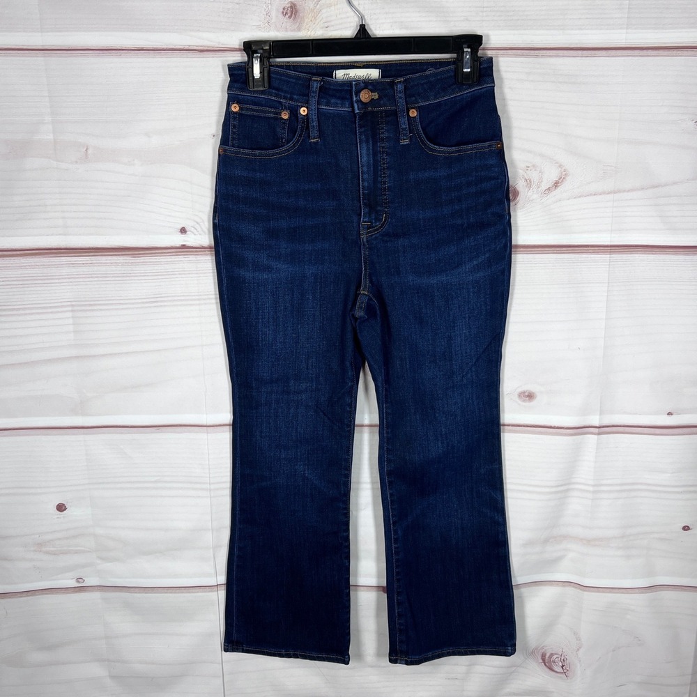 Madewell Jeans Women 26P Blue Curvy Cali Demi-Boot High Rise Stretch Dark Denim
